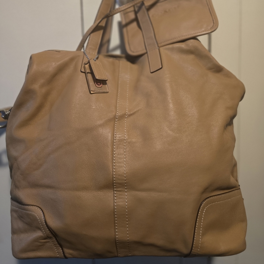 Coach Tan Leather and Pink Women's Bag